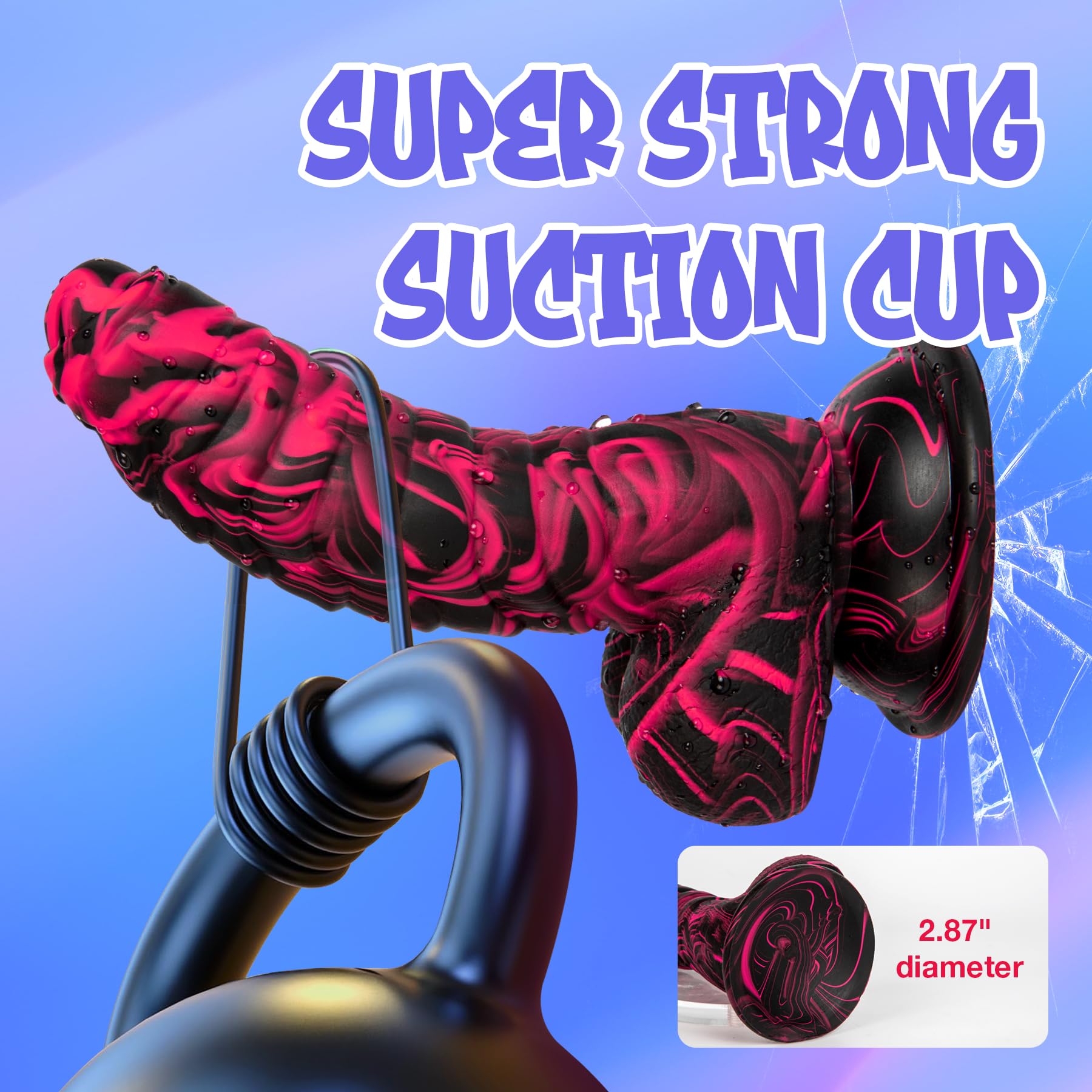 Realistic 7.16 Inch Silicone Dildo for Adults - Thick Monster Cock with Strong Suction Cup, G-Spot & Clitoral Stimulation Toy for Women, Men & Couples | Perfect for Solo Play, Couples Intimacy & BDSM Scenes