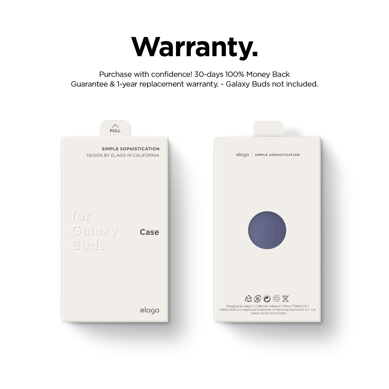 Premium Silicone Case for Samsung Galaxy Buds Plus (2020) & Galaxy Buds (2019) - Soft Protective Cover with Peach Top & Jean Indigo Bottom - Perfect for Gym, Travel & Everyday Use