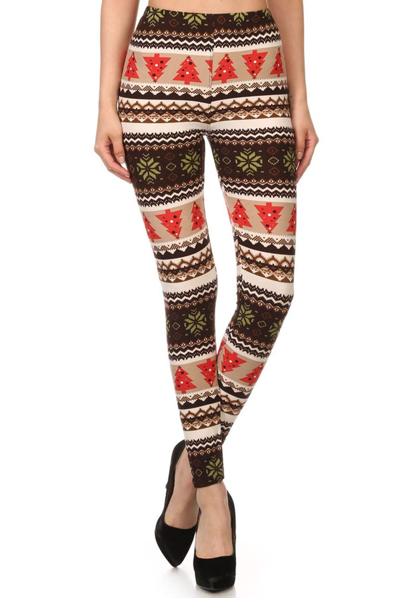 Leggings Depot Women's High Waisted Christmas Holiday Print Leggings - Festive Novelty Pants in Regular & Plus Sizes | Perfect for Holiday Parties, Gift Giving & Seasonal Comfort