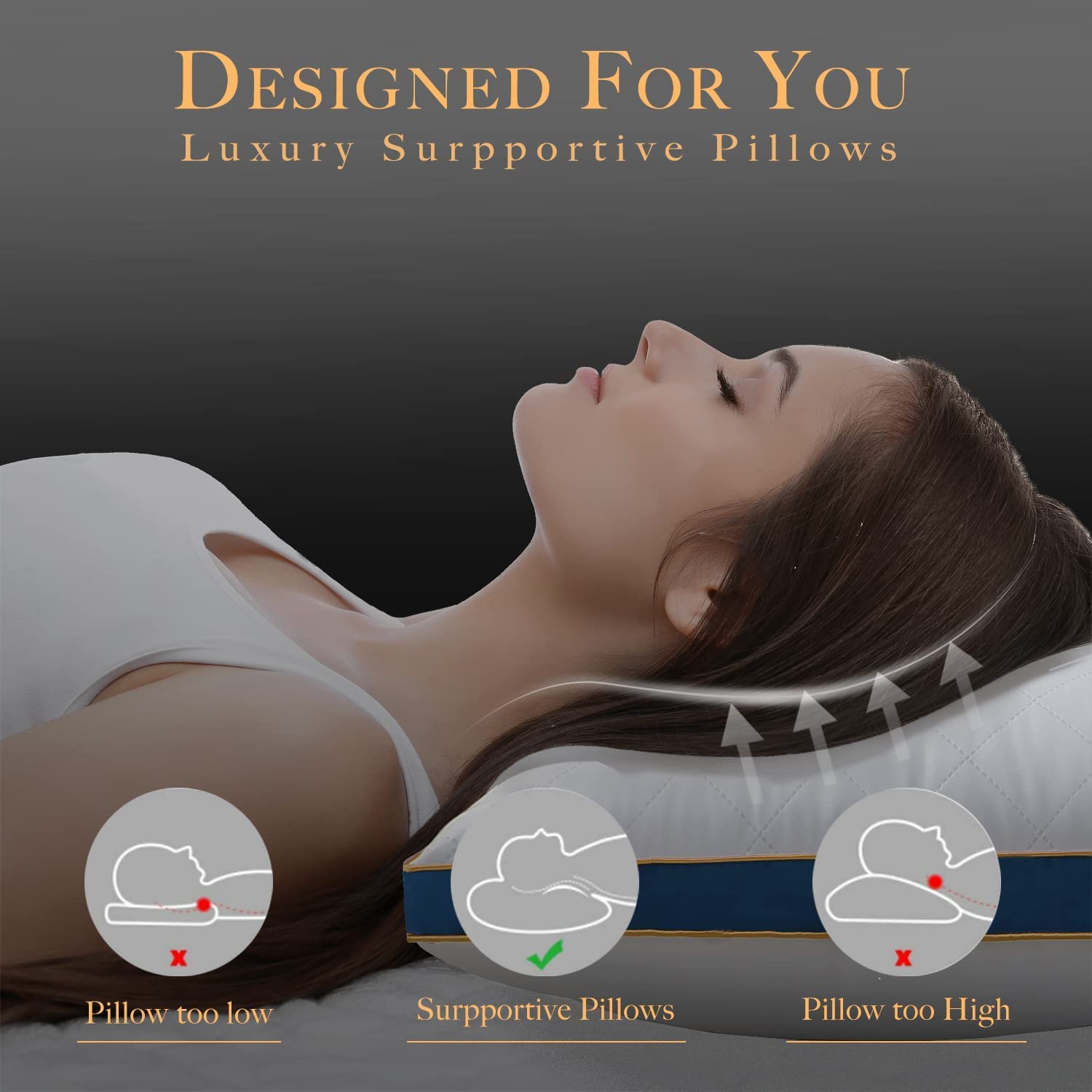 Feel&Sense Hypoallergenic Cooling Bed Pillows 2 Pack - Down Alternative Standard Size Pillows for Side, Stomach & Back Sleepers - Hotel Quality for Better Sleep - Perfect for Home, Travel & Guest Rooms