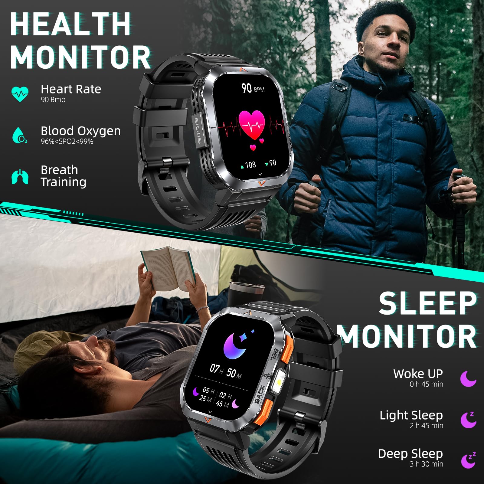 Military Smart Watch for Men - 2.02