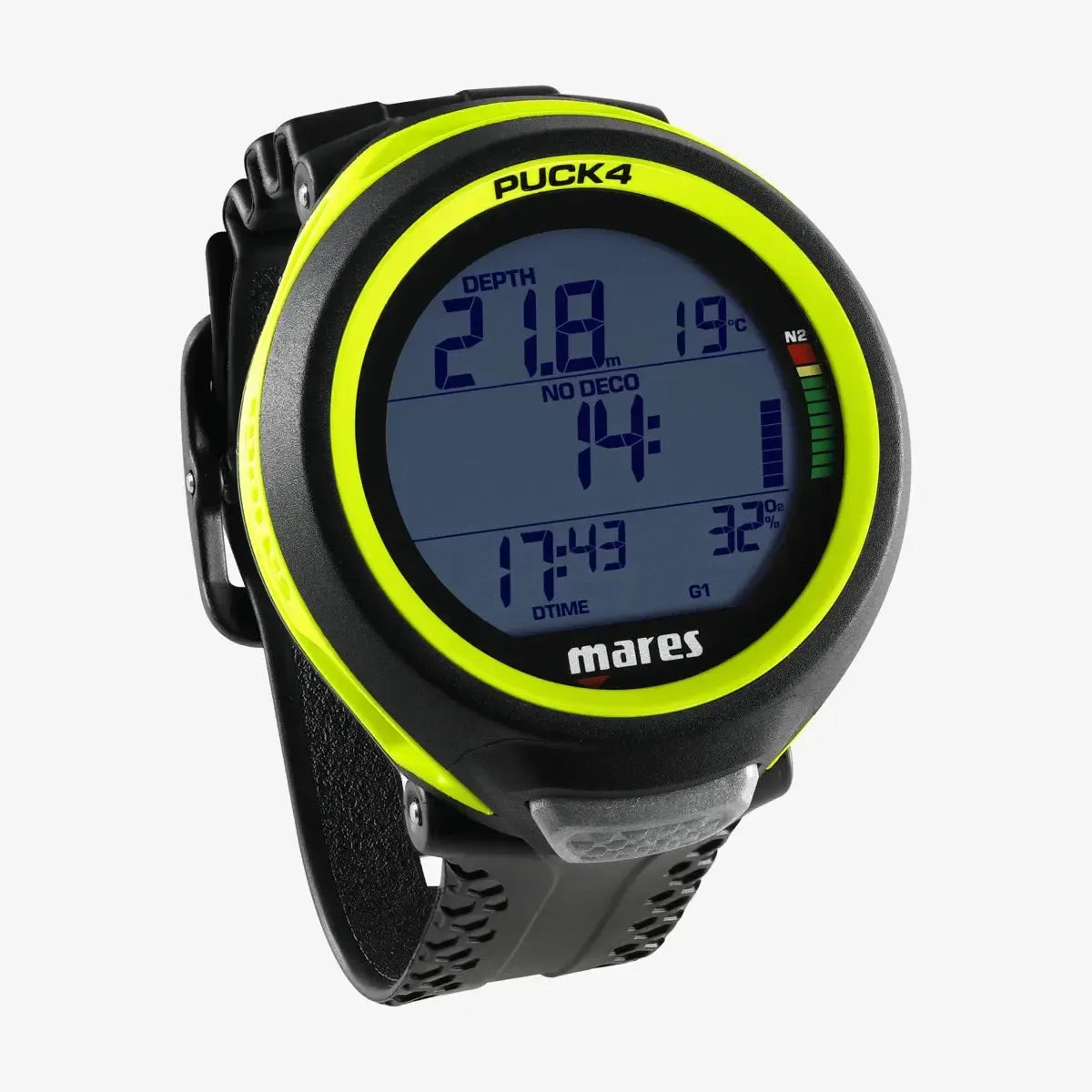 Mares Puck 4 Dive Computer - Wrist Mounted Scuba Diving Watch with Backlight for Underwater Exploration, Spearfishing & Night Diving