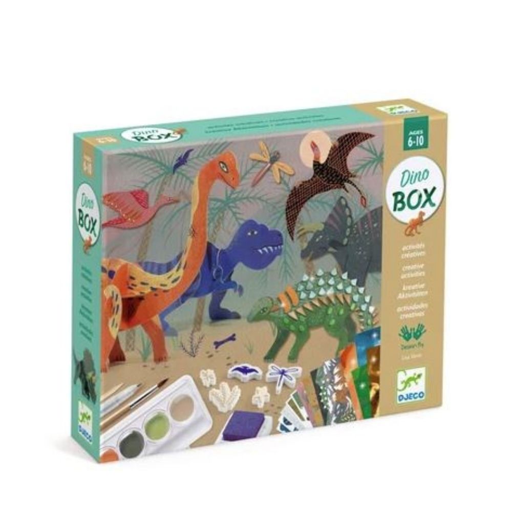 Djeco Multi Activity Kits - The World of Dinosaurs Creative Arts & Crafts Set for Kids | STEM Learning Toys | Dinosaur Themed Painting & Coloring Activities | Perfect for Birthday Gifts & Classroom Projects