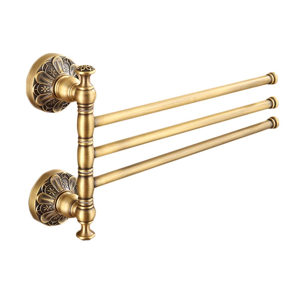 Rotatable Multi-Bar Towel Rack - European Style Brass Bathroom Towel Holder (322x18cm) for Spa, Hotel & Home Bathroom Organization