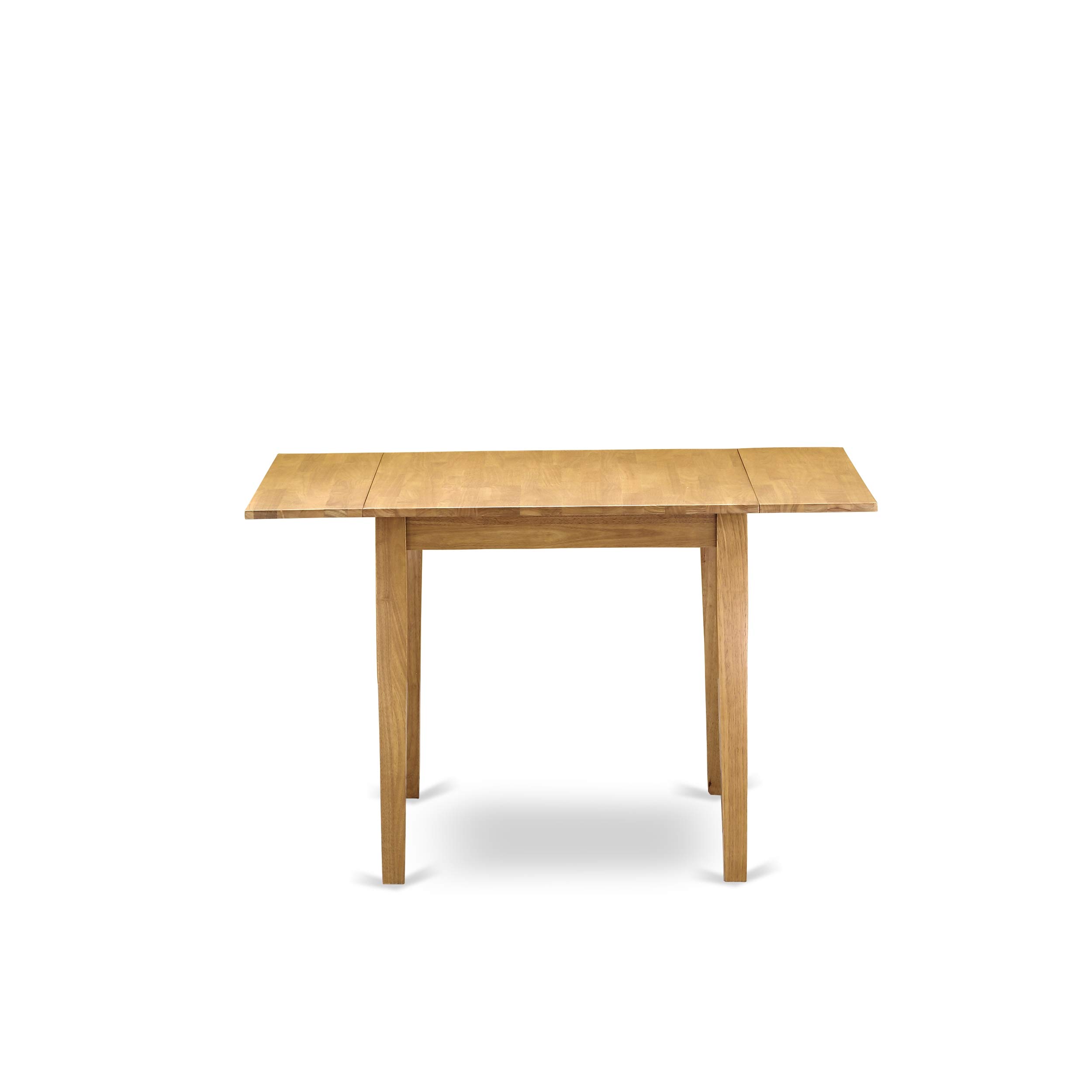 East West Furniture NDVA5-OAK-W 5-Piece Oak Dining Room Set with Drop-Leaf Table & 4 Wooden Chairs, 30x48 Inch - Perfect for Small Spaces & Family Meals