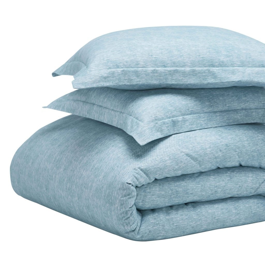 Soft Melange Flannel Cotton Two-Toned Brushed Duvet Cover Set - Cozy Bedding for Winter Nights & Guest Room Comfort