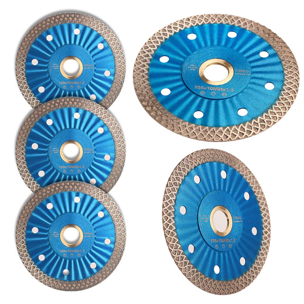5Pcs/Box 4 Inch Diamond Saw Blades - Ultra Thin Porcelain Tile Cutter for Ceramic, Granite, Marble - Perfect for DIY Home Renovation & Professional Tile Installation
