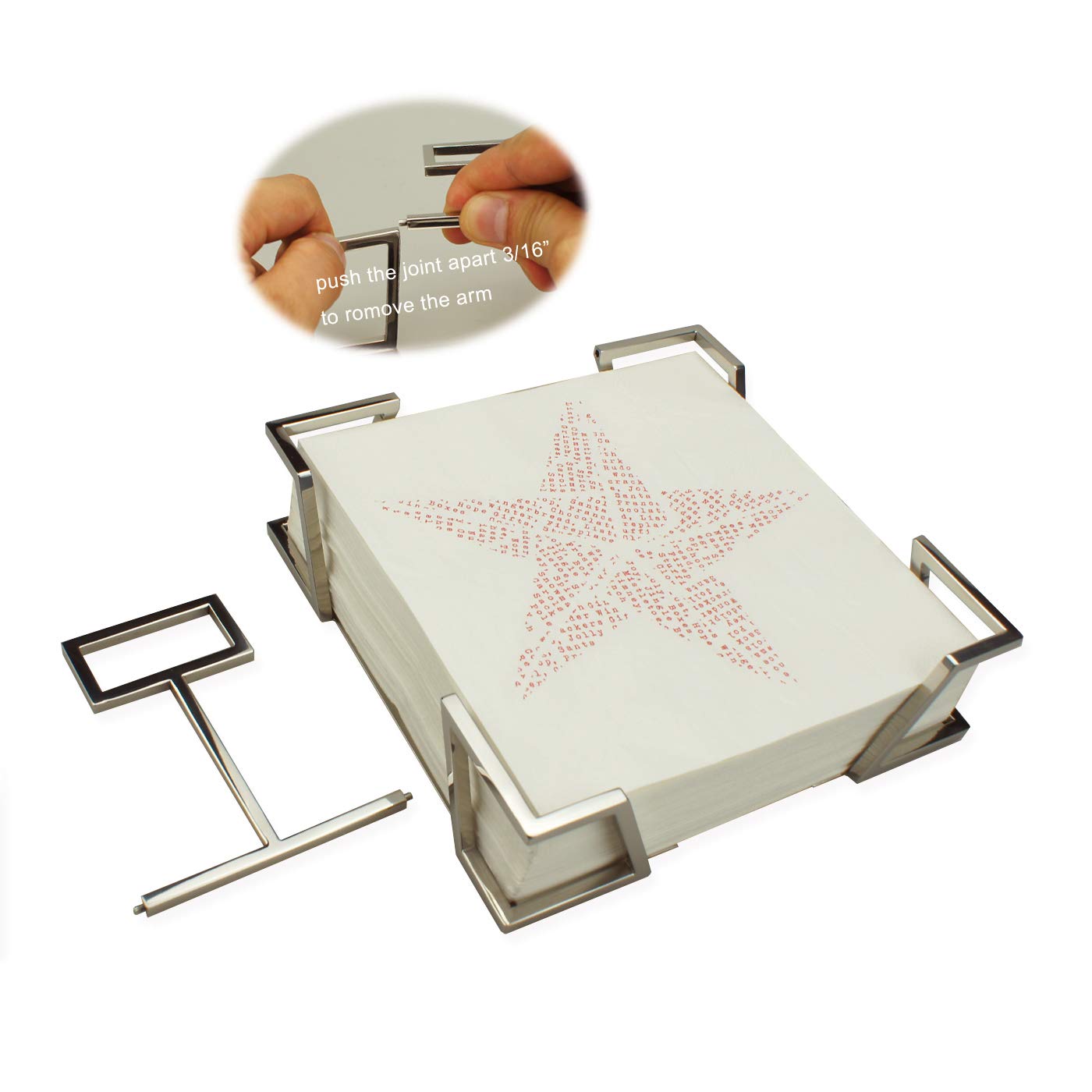 Modern Stainless Steel Mirror Polish Napkin Holder MR116 - Elegant Dinner & Luncheon Napkin Dispenser Organizer - Perfect for Christmas, Thanksgiving & Holiday Gifting - Ideal for Dining Tables, Restaurants & Home Decor