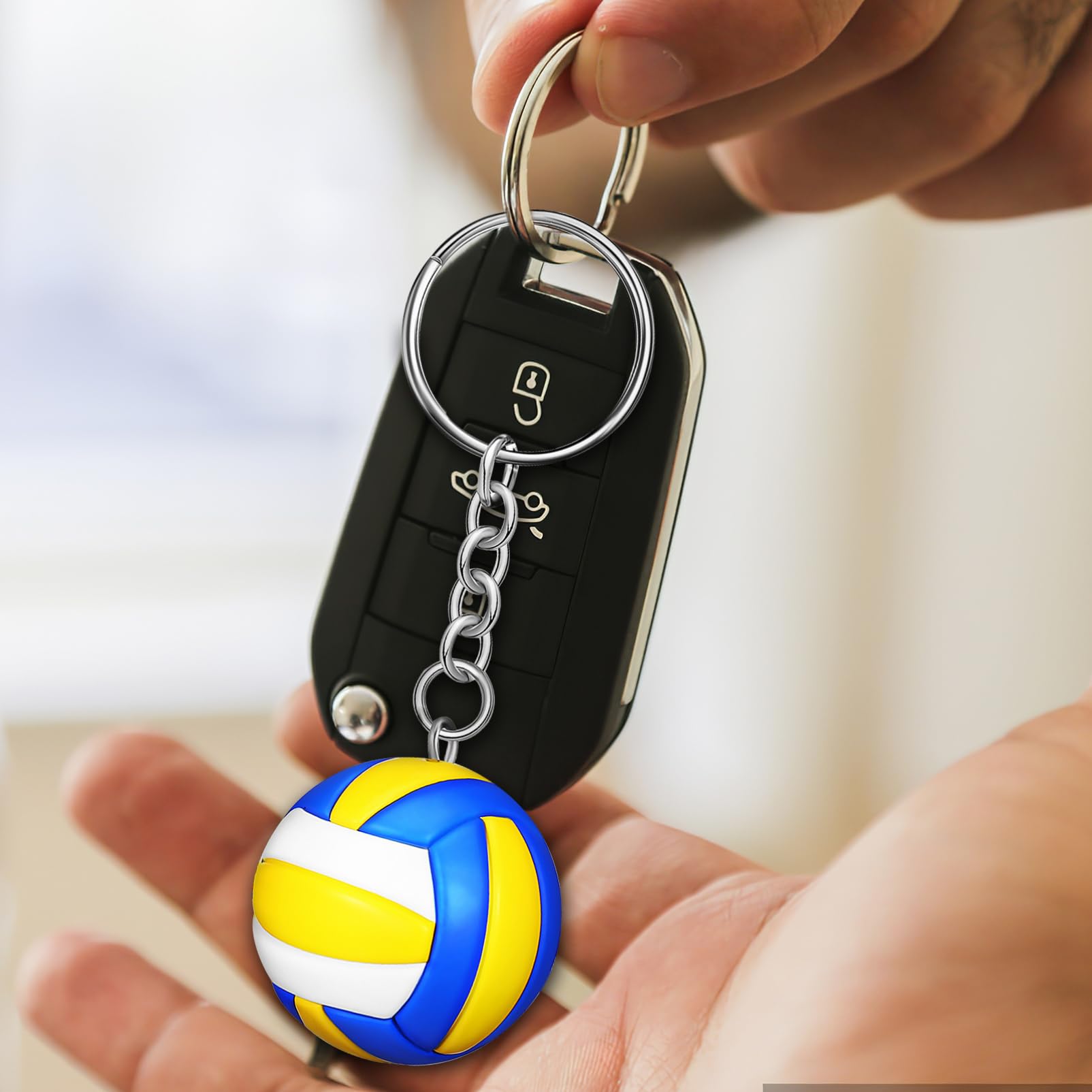 Anneome Volleyball Keychain - Sports Keyring for Volleyball Players, Car Keys & Backpacks - Durable Volleyball Accessory Pendant for Athletes & Fans - Perfect for Gifts, Team Spirit & Everyday Use