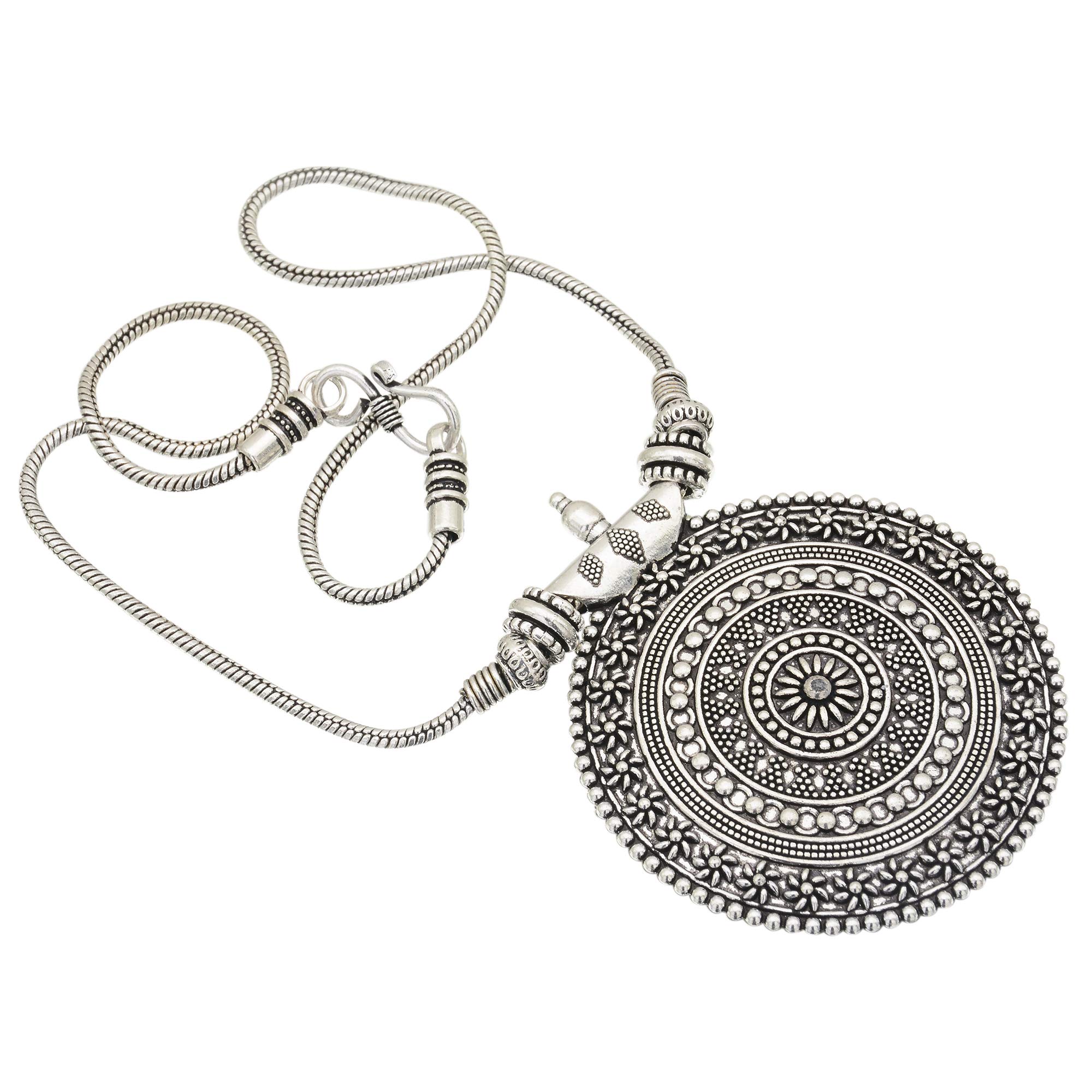 Oxidized German Silver Pendant Necklace & Earrings Set for Women and Girls | Boho Jewelry Gift for Birthday, Anniversary & Everyday Wear