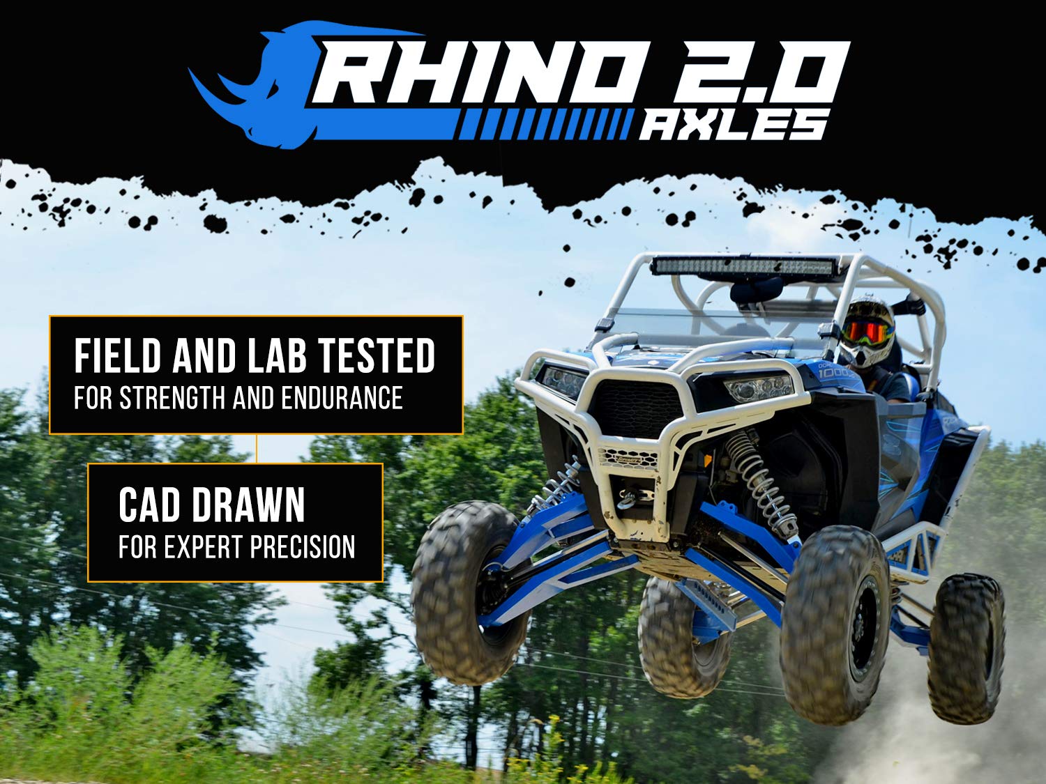 SuperATV Heavy Duty Rhino 2.0 Rear Axle for 2015-2018 Polaris Ranger XP 1000 - 2X Stronger Than Stock, Chromoly Steel Construction, Heat Treated, Maximized CV Size - Perfect for Off-Roading, Mudding & Heavy-Duty Work