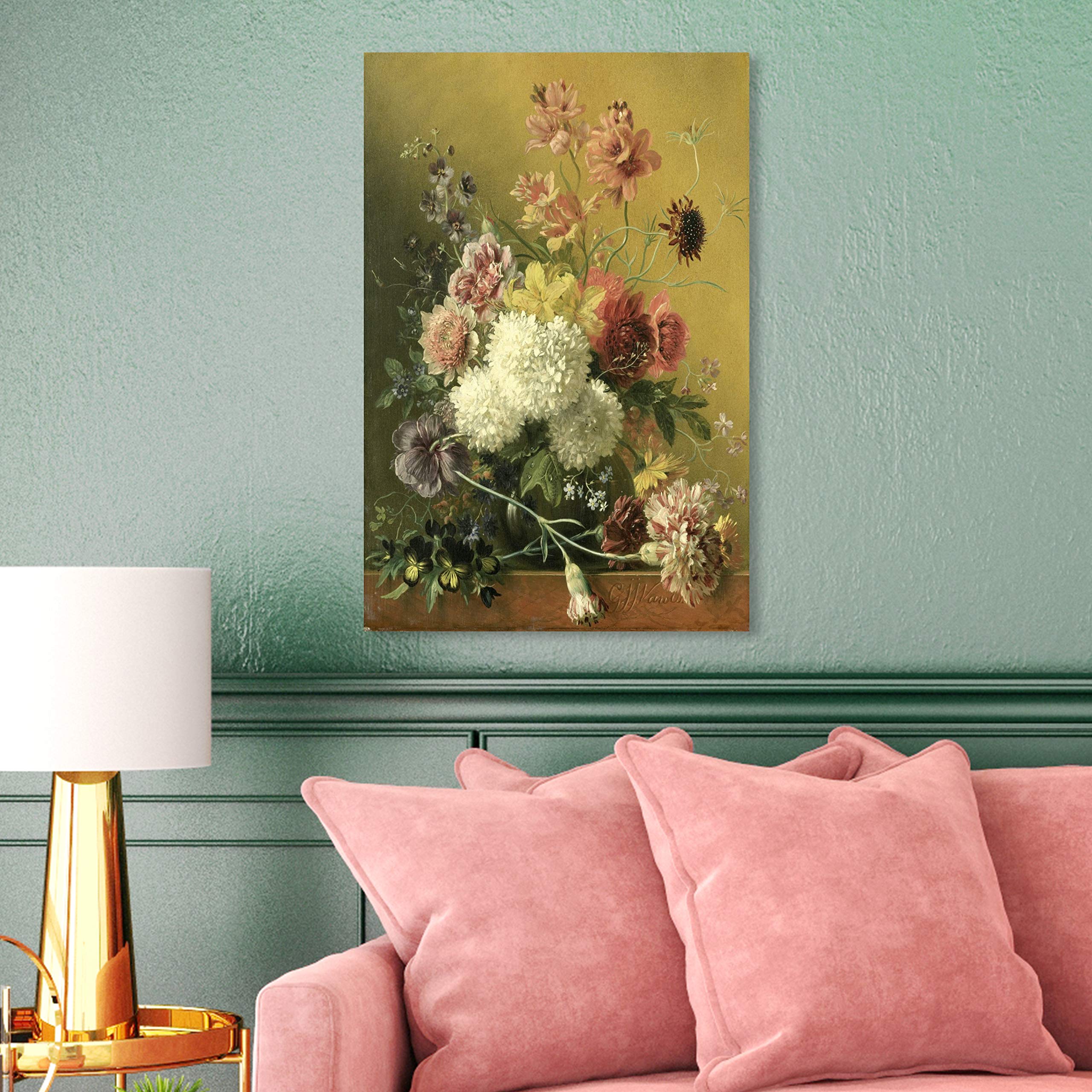 Oliver Gal Artist Co. Floral Canvas Wall Art - 'Flower Arrangement' Home Decor Print, 16x24 Inches, Yellow & Pink - Perfect for Living Room, Bedroom & Office Decor