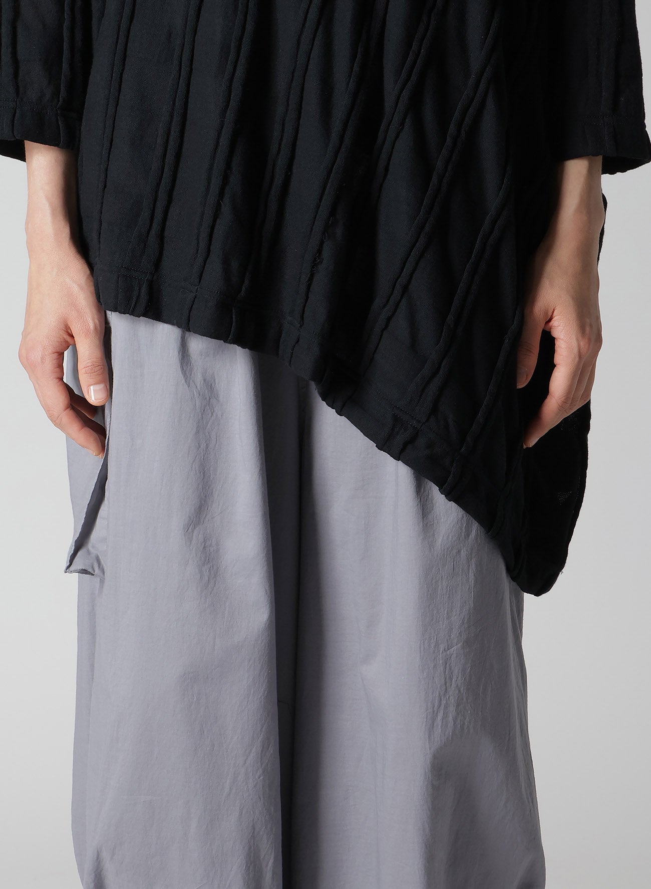 Elegant Check Cut Jacquard Asymmetric Drape Top - Stylish Women's Fashion Blouse for Casual Outings, Office Wear & Evening Events