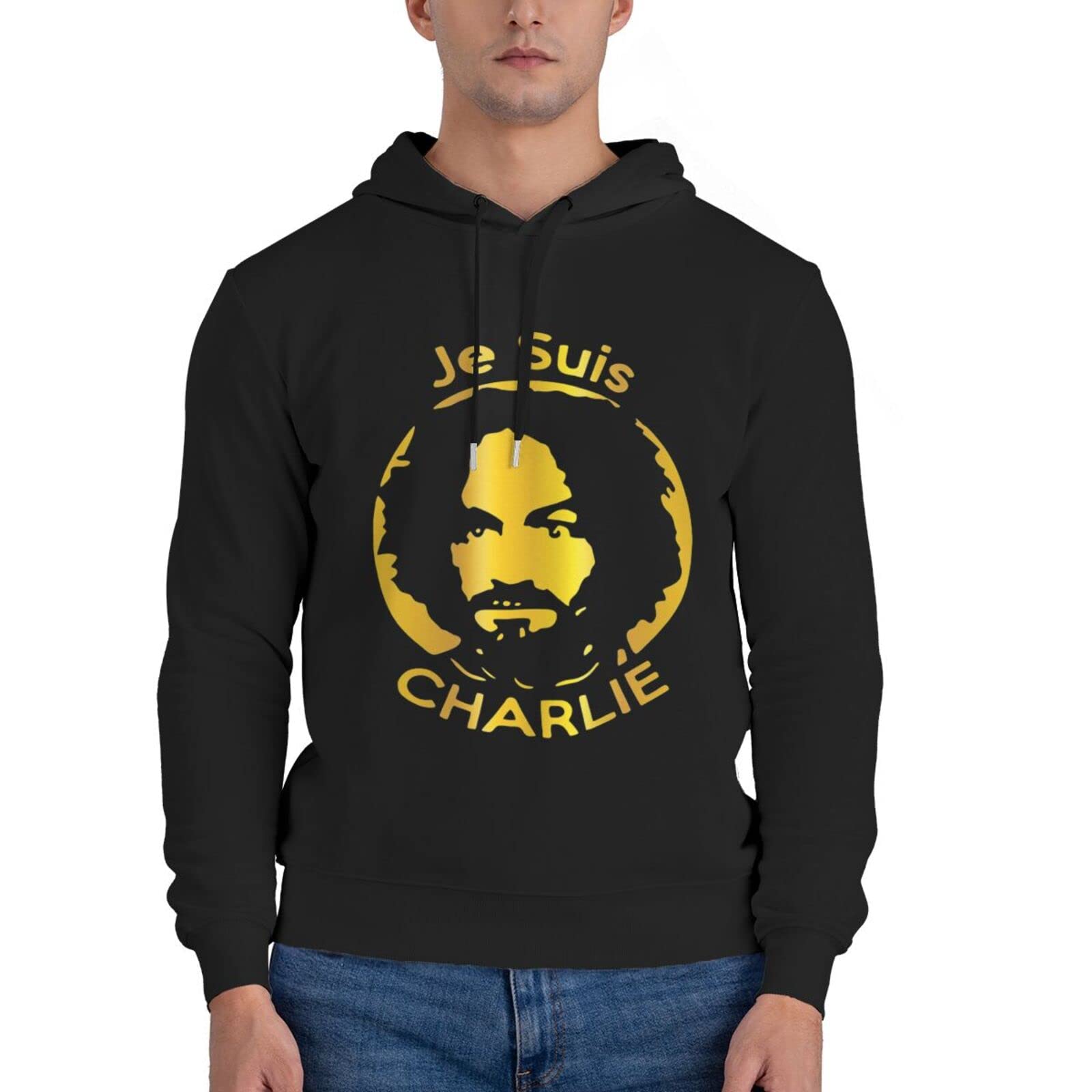 Charles Manson Hoodie for Men - Big & Tall Casual Pullover Sweatshirt with Drawstring | Streetwear Fashion, Halloween Costume, Vintage Style Outfit