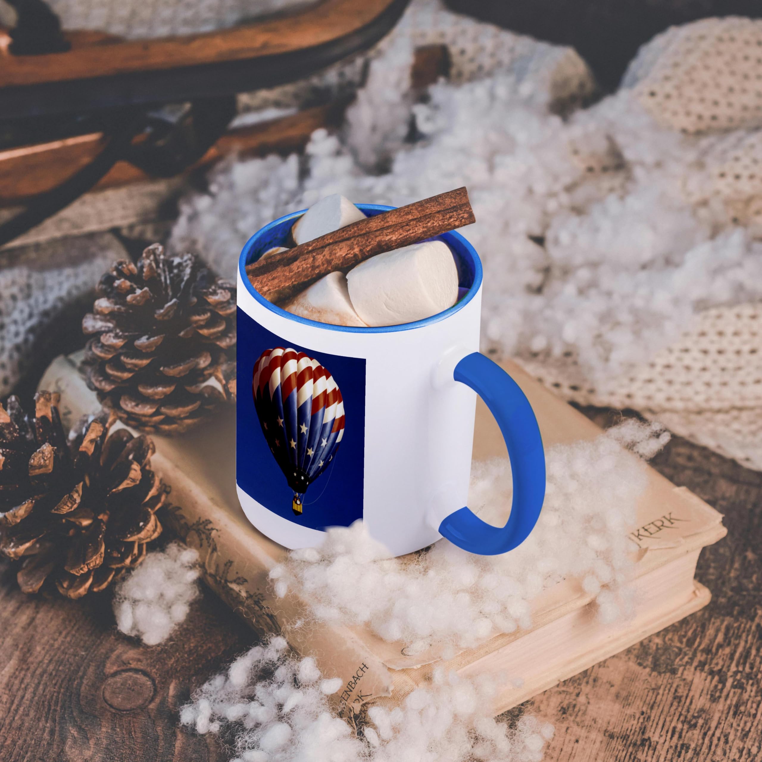 3D Rose Hot Air Balloon Freedom Design Ceramic Coffee Mug - 11 oz Travel Mug for Tea & Hot Drinks - Perfect for Home, Office, Camping & Gifts