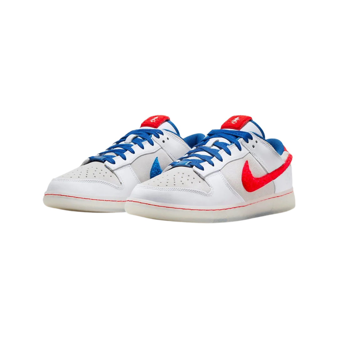 Nike Dunk Low Retro PRM Year of the Rabbit Sneakers - White, Crimson & Varsity Royal Colorway - Limited Edition Basketball Shoes for Men & Women | Perfect for Casual Wear, Street Style & Sneaker Collectors