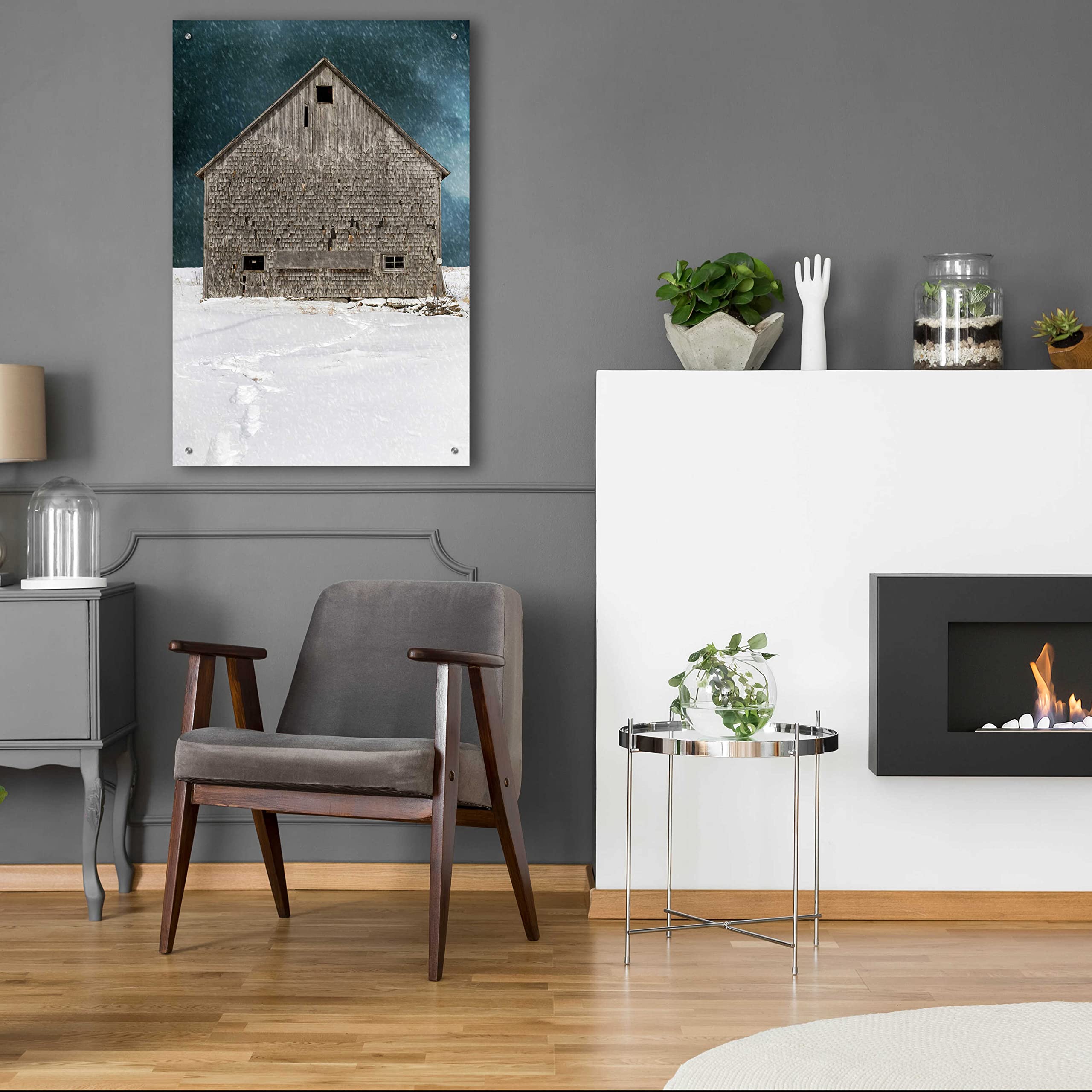 Epic Art 'Old Barn' by Edward M. Fielding - Premium Acrylic Glass Wall Art Print 24x36 Inches - Perfect for Living Room, Bedroom & Office Decor