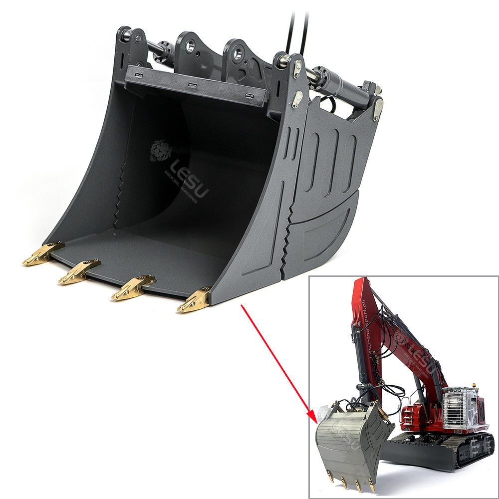 1/14 Scale LESU Aoue ET35 RC Hydraulic Excavator Metal Tiltable Bucket Grab Grapple - Quick Detachable Fixed Mount Crusher Attachment for Excavator Model - Perfect for Construction Simulation, RC Heavy Equipment Play, and DIY Engineering Projects