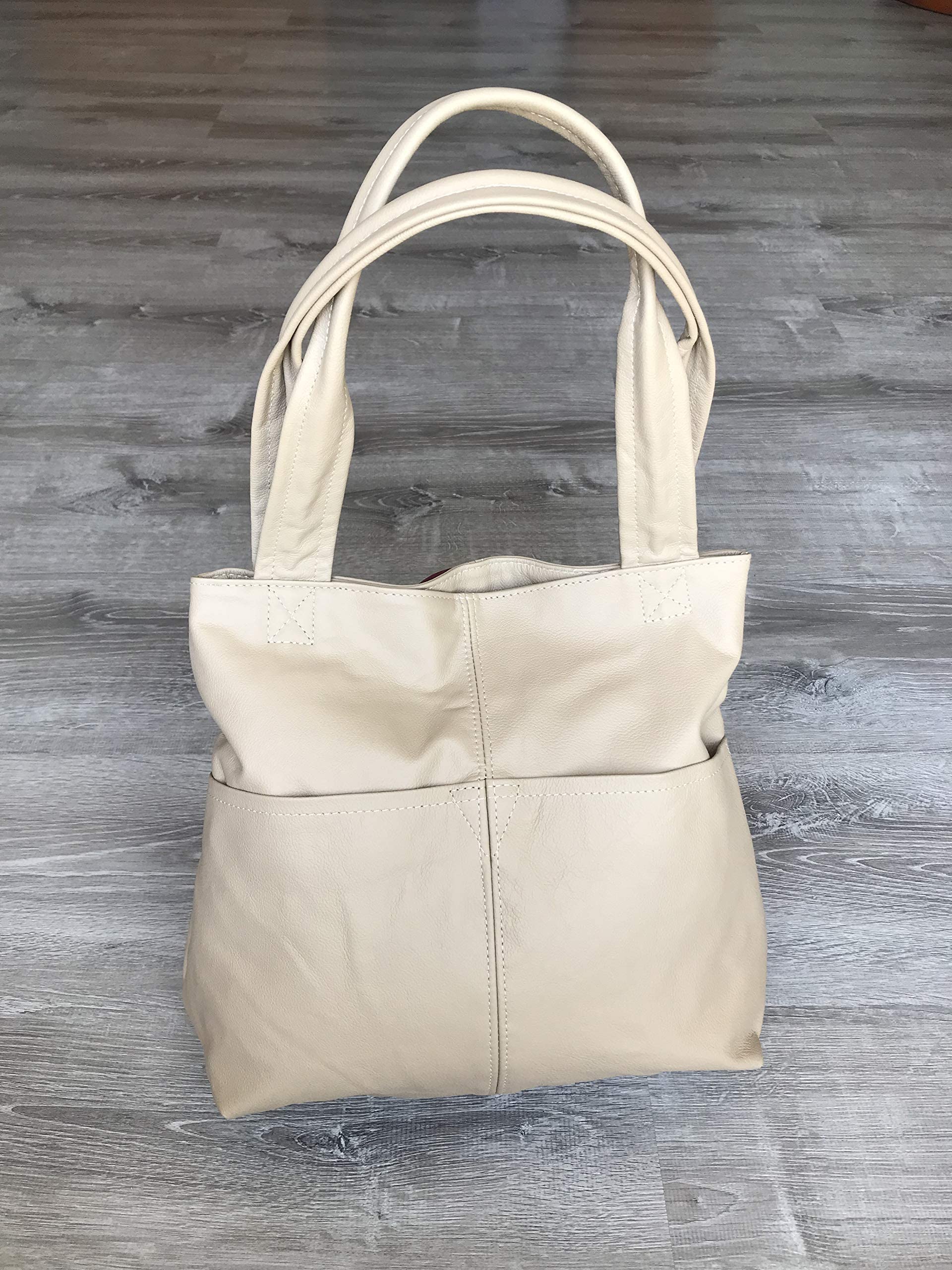 Fgalaze Camel Leather Handbag for Women - Everyday Casual Shoulder Purse for Work & Travel