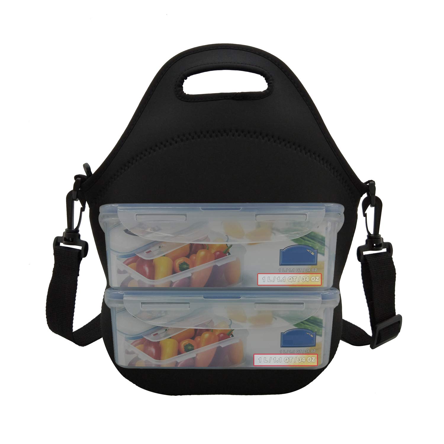Insulated Neoprene Lunch Bag for Work & Travel - Blue