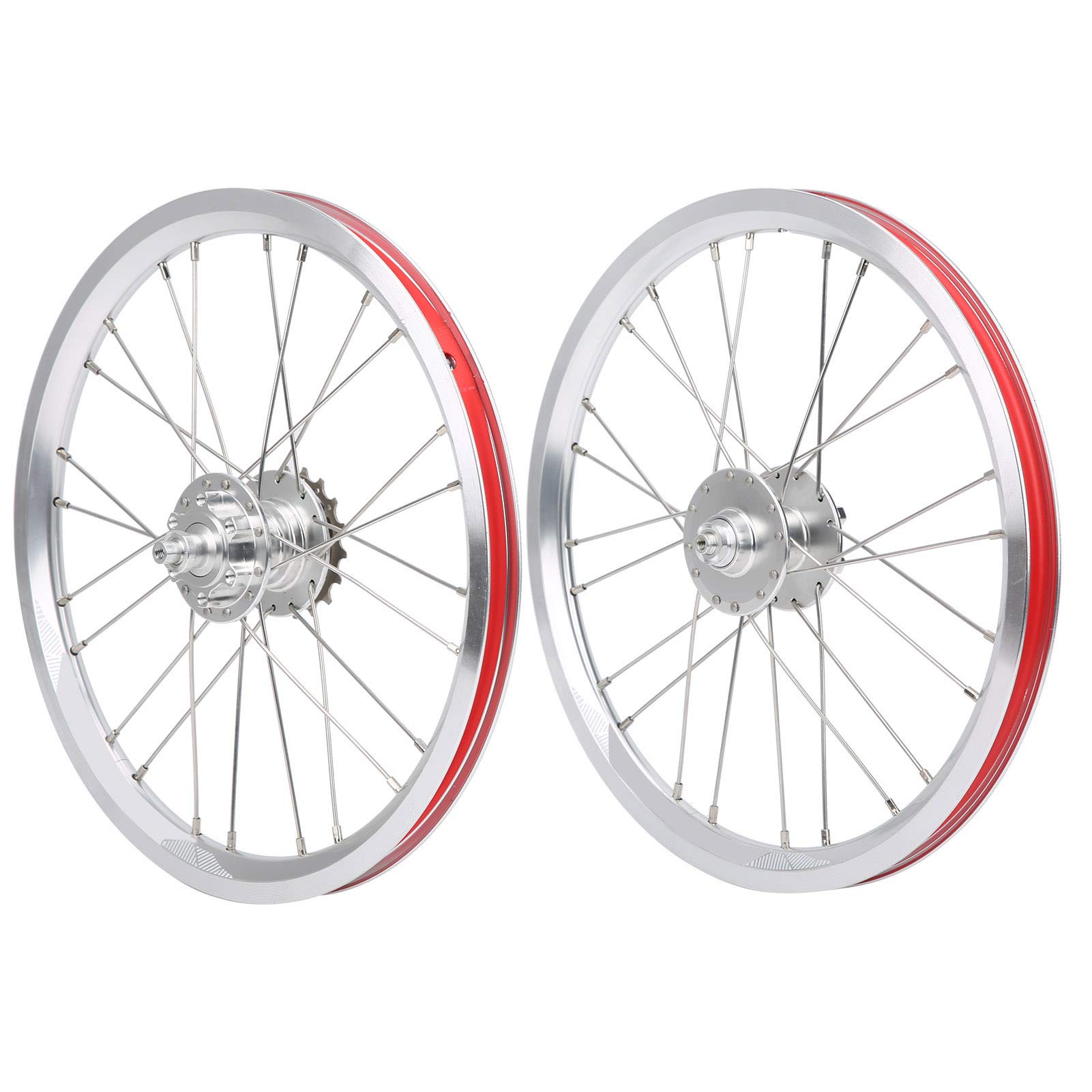 Tomanbery 16 Inch Folding Bike Wheelset with Cassette Flywheel - Lightweight & Durable for Commuting, Urban Travel & Compact Storage