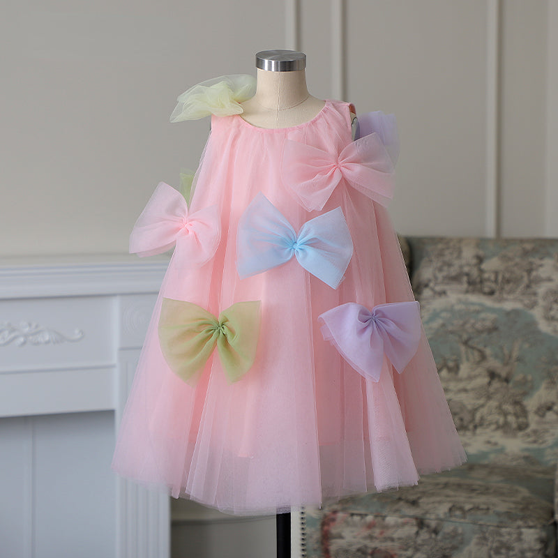 Adorable Baby Girl's First Birthday Princess Dress with Bow Knot - Perfect for Toddler Birthday Parties, Photo Shoots & Special Occasions