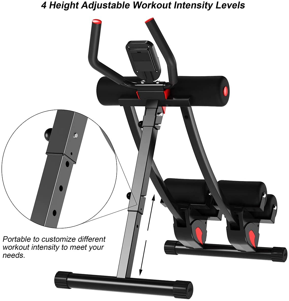 Multi-Functional Ab Machine for Home Gym - Adjustable Height Abdominal Workout Equipment for Core Strength Training | Perfect for Home Fitness & Small Spaces