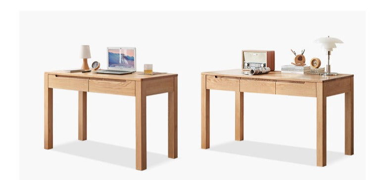 Premium Solid Wood Office Desk - Oak & Beech - Modern Home Office Furniture for Remote Work & Study