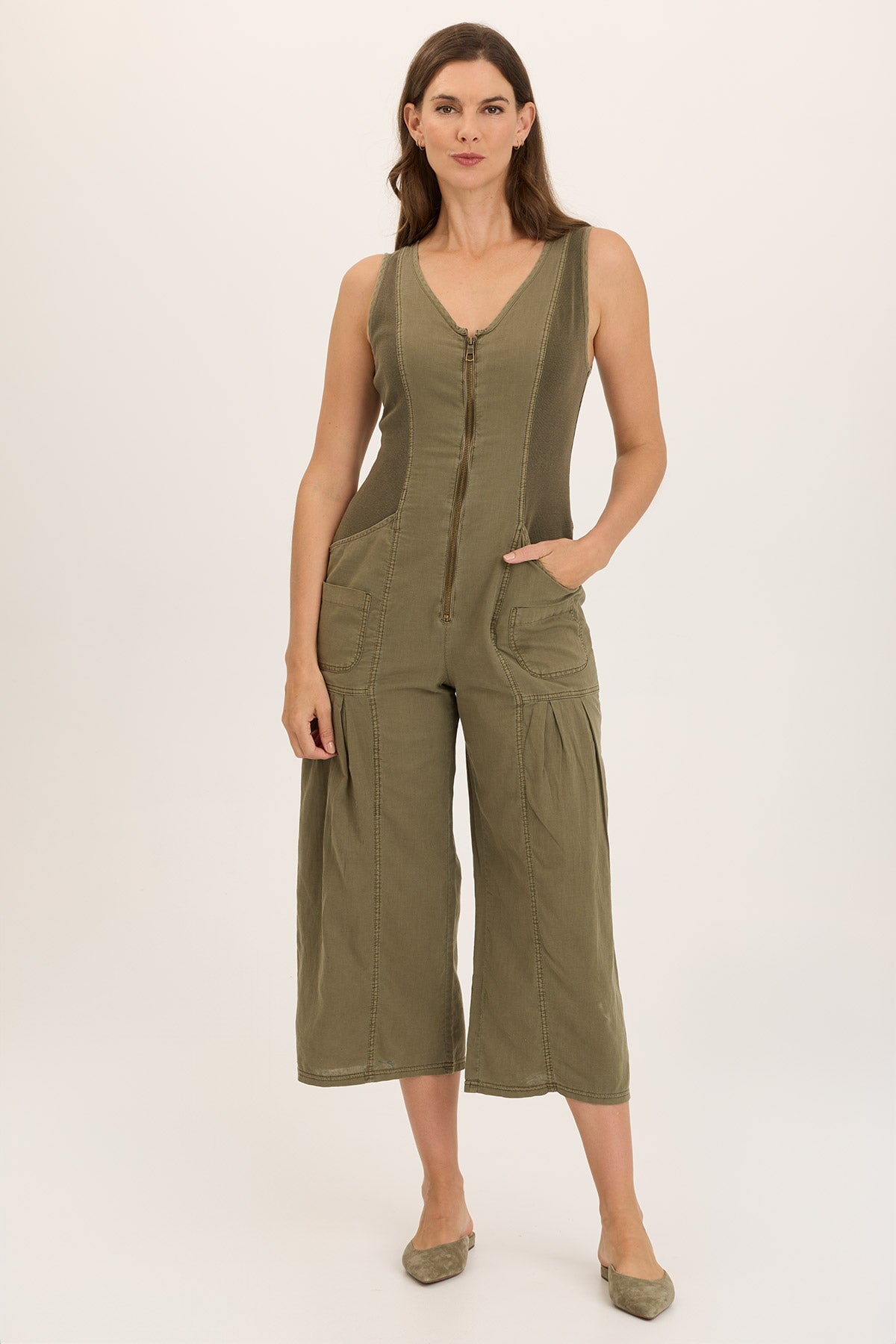 Linen Macgowan Wide Leg Cargo Jumpsuit for Women - Comfortable Summer Romper with Pockets | Perfect for Casual Outings, Beach Vacations & Boho Fashion