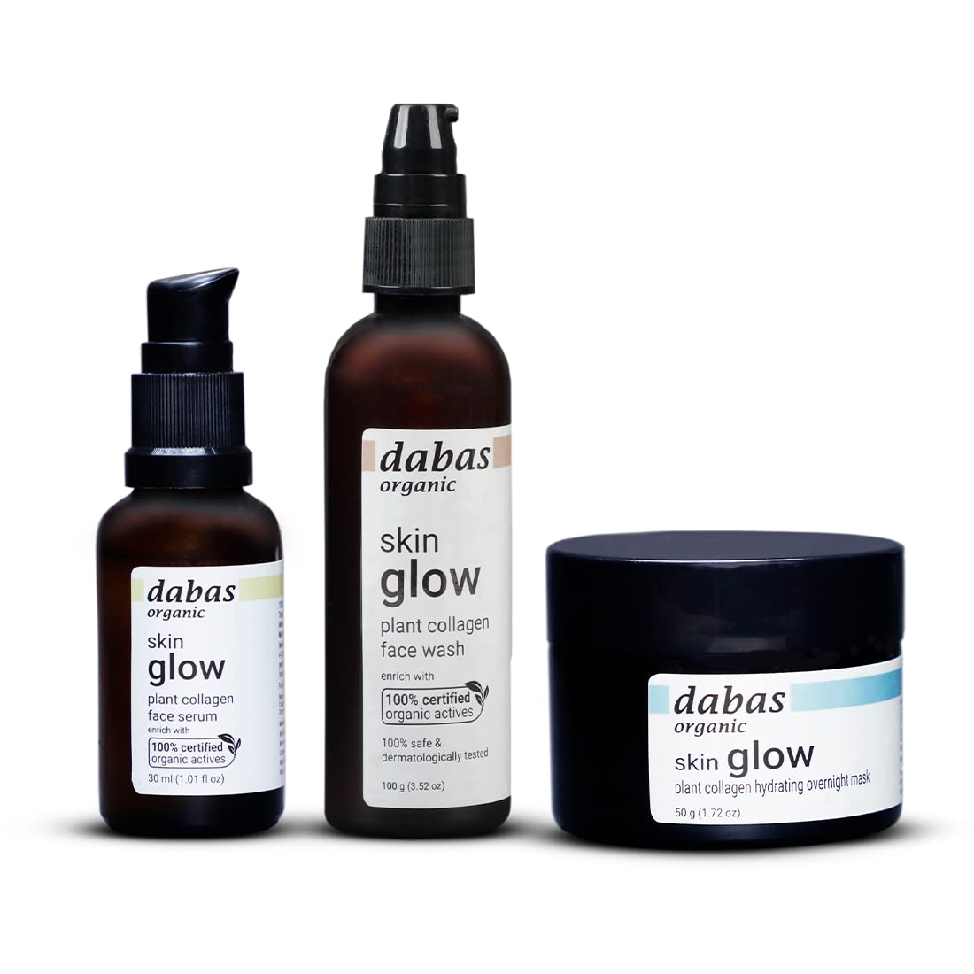 Organic Plant Collagen Anti-Aging Skin Care Set - 3 Piece Combo for Youthful Glow | Face Moisturizer, Serum & Eye Cream for Day & Night Use