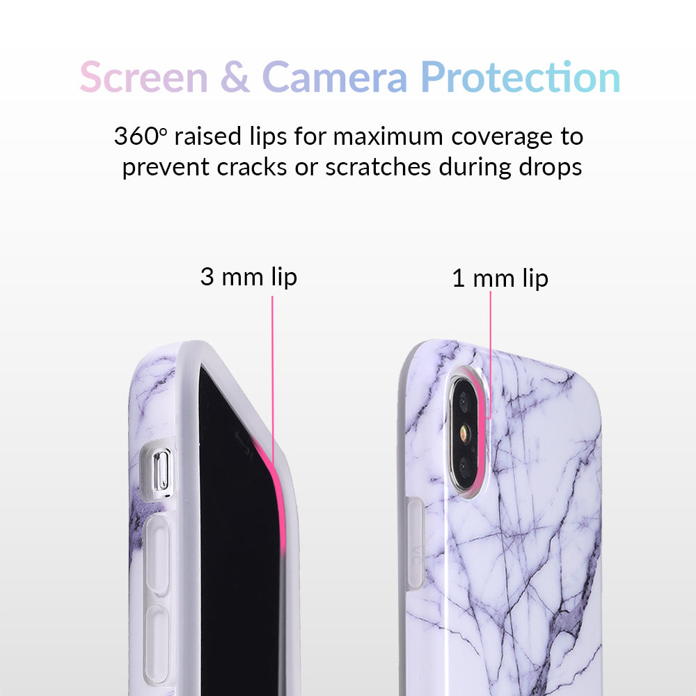 Elegant White & Gray Marble iPhone Case - Premium Protective Cover for iPhone [Model Numbers] | Stylish & Durable Phone Case for Everyday Use, Work, and Travel