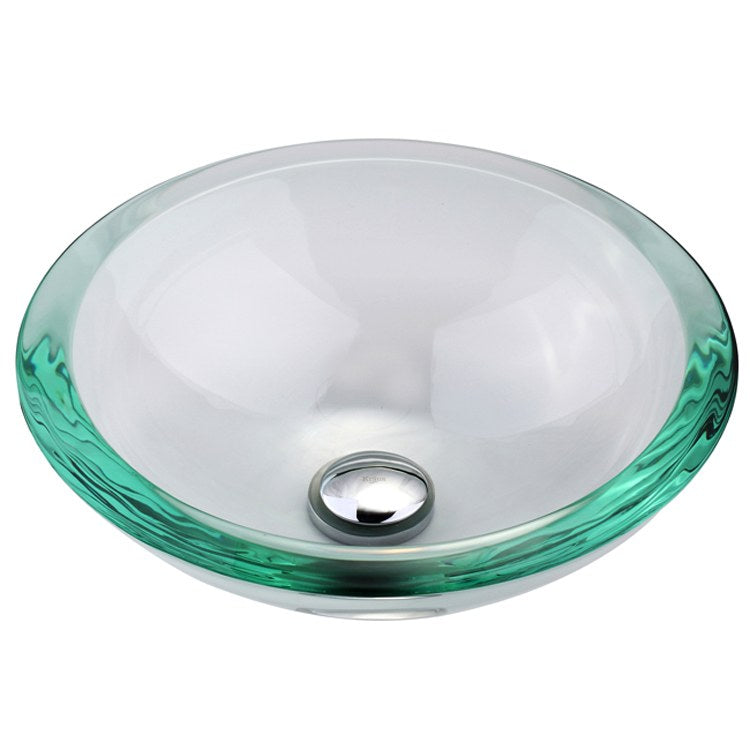 34mm Thick Glass Vessel Bathroom Sink - Modern Round Above Counter Basin for Vanity, Powder Room, and Luxury Home Decor