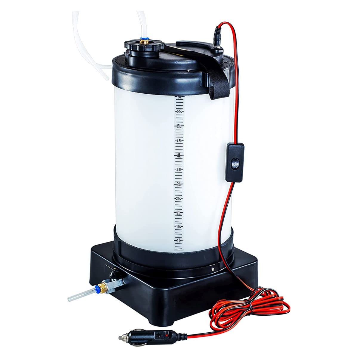 MM MIWUQP Electric Fluid Evacuator Pump - 12V Oil Extractor with Cigarette Lighter & Alligator Clips, 3 Hose Attachments & 6L Oil Tank - Perfect for Car Oil Changes, Boat Maintenance & DIY Fluid Extraction