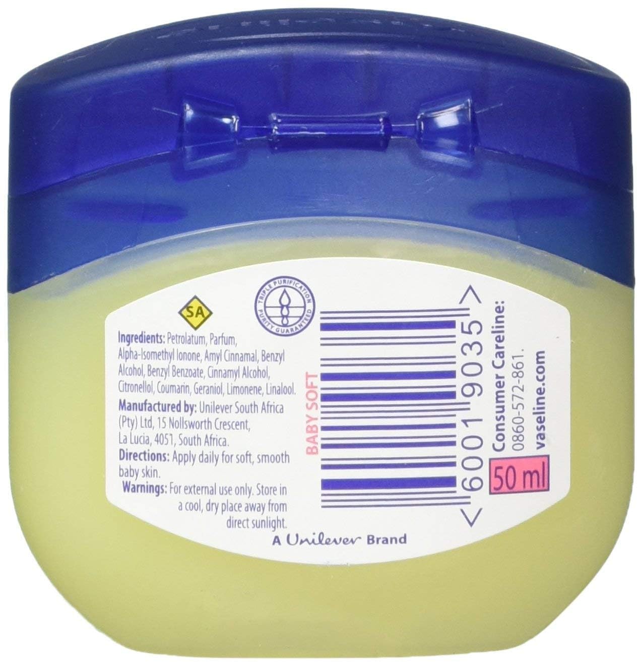 Vaseline Blue Seal Baby Jelly - 50ml | Hypoallergenic & Fragrance-Free | Perfect for Diaper Rash, Dry Skin & Baby Massage