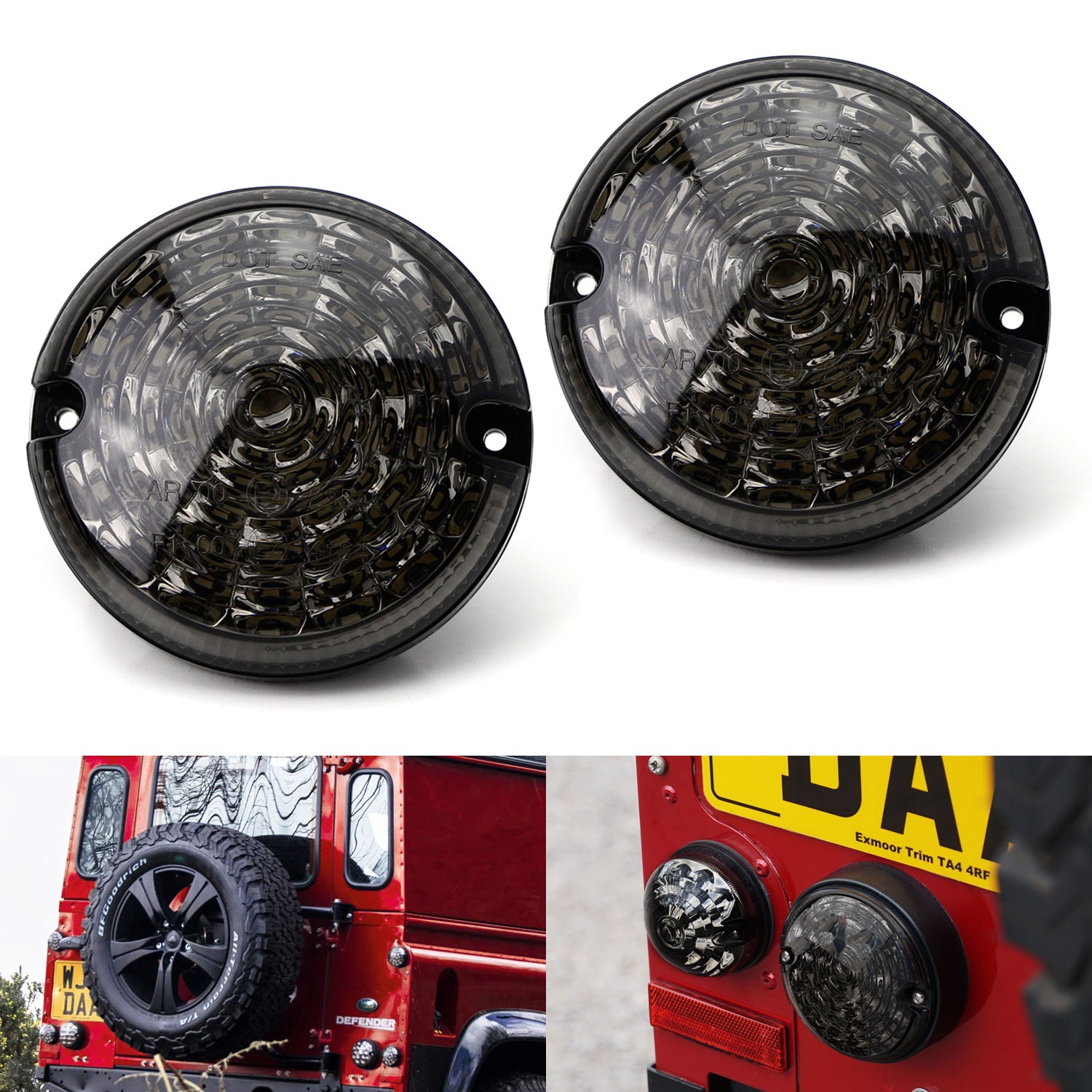 95mm NAS Style Smoked Lens Full LED Upgrade Kit for Land Rover Defender LD - Off-Road Lighting Enhancement for Adventure & Night Driving