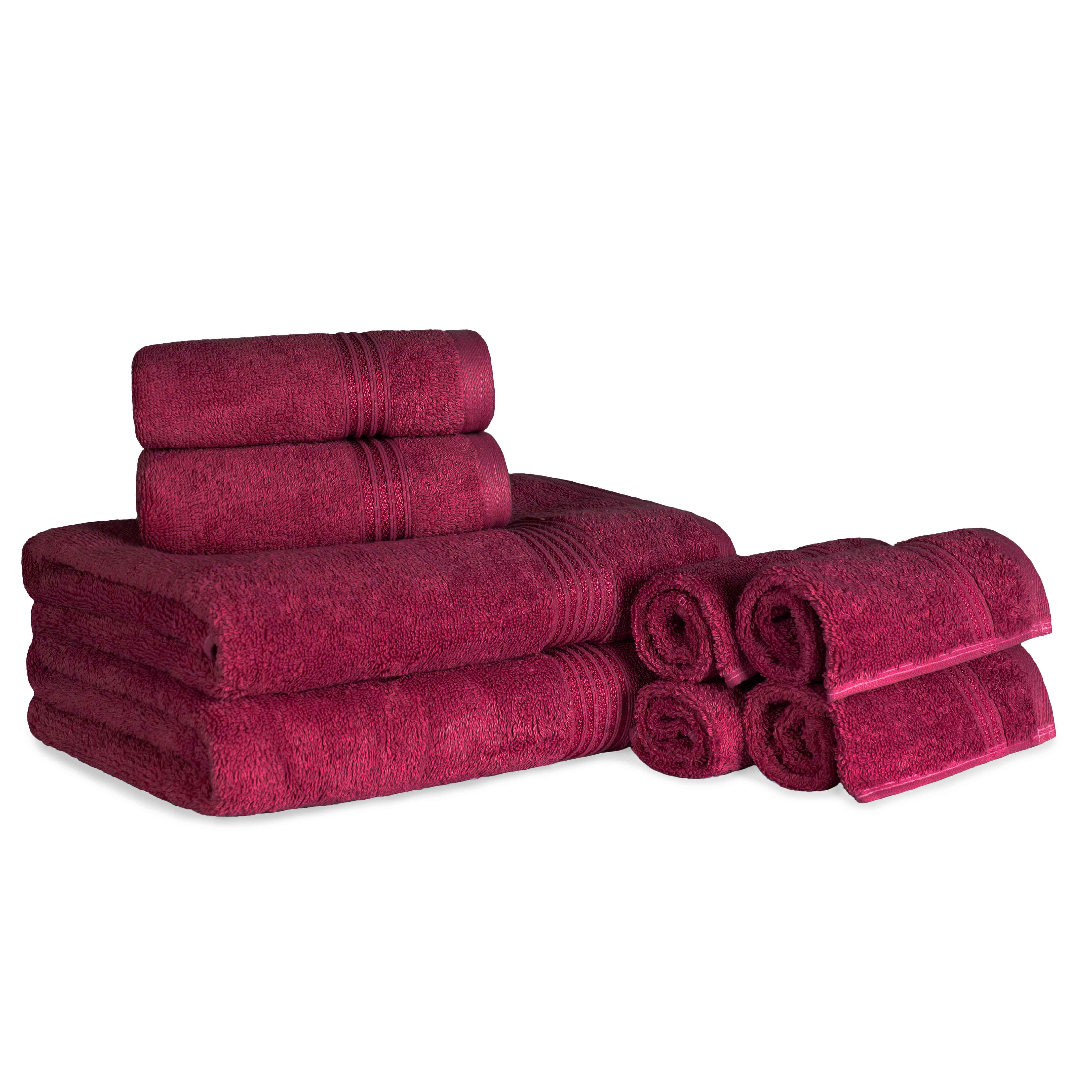 Premium Egyptian Cotton 8-Piece Bath Towel Set - Ultra Soft, Highly Absorbent & Quick-Drying - Perfect for Spa, Bathroom & Beach Use