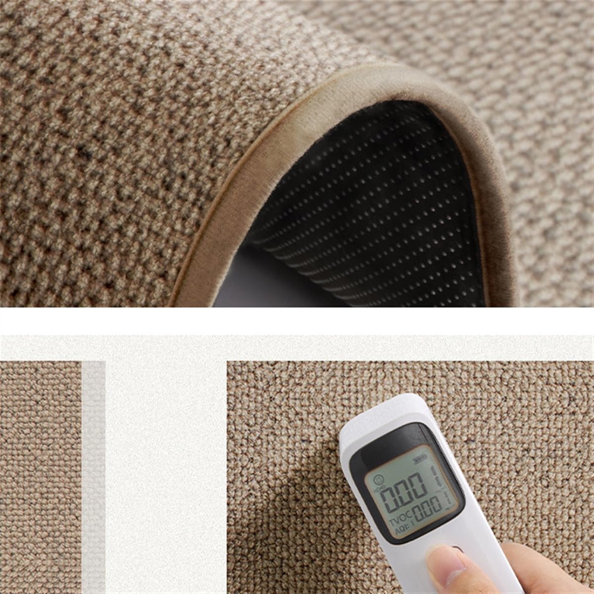 Premium Round Office Chair Mat for Carpet Floors - 48x48 Inch Large Anti-Slip Floor Protector for Computer & Gaming Chairs - Dark Khaki Desk Mat for Home Office & Workspace Protection