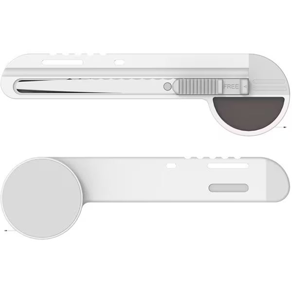 Nakabayashi Serrated Blade Utility Knife with Built-in Measuring Tape - Heavy Duty Cutting Tool for DIY, Crafting, Packaging & Home Improvement Projects