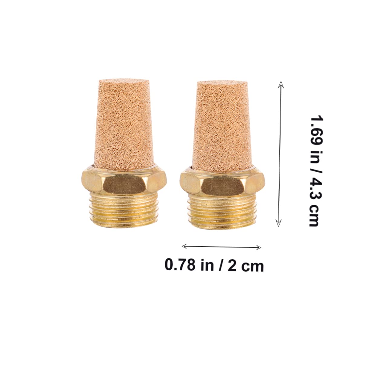 4PCS Brass Pneumatic Muffler G1/2 Male Thread Air Solenoid Connector - Noise Reduction for Air Compressor Systems - Ideal for Industrial Machinery & HVAC Applications