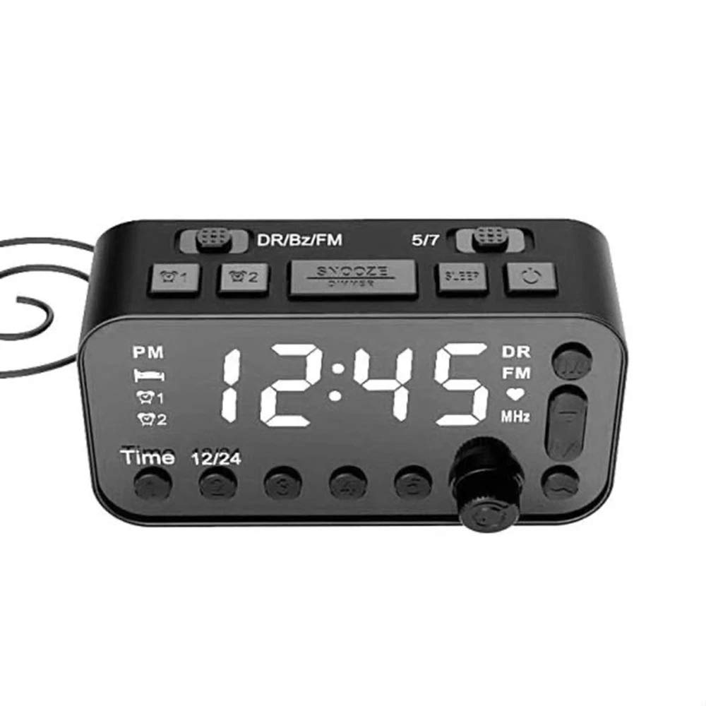 SVNA Digital Alarm Clock with DAB/FM Radio, Dual USB Charging Ports, Adjustable Backlight & Volume - Perfect for Bedroom, Office, and Travel Use