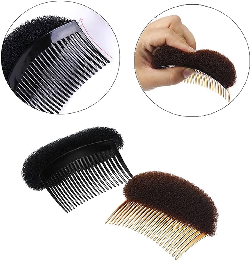 AASA Front Base Puff Hair Accessories for Women & Girls | 2-Piece Set (20g, Black) | Perfect for Weddings, Prom, Parties & Special Occasions