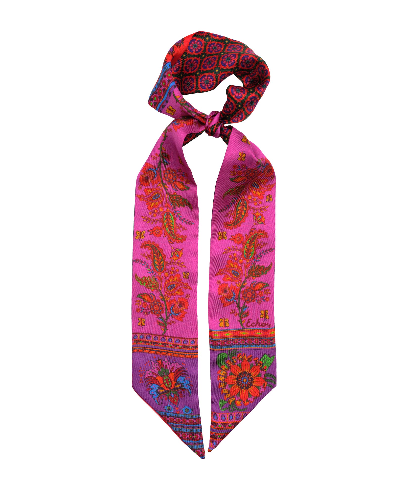 Elegant Mosaic Tile Silk Ribbon Scarf - Luxury Fashion Accessory for Women, Perfect for Parties, Weddings & Special Occasions