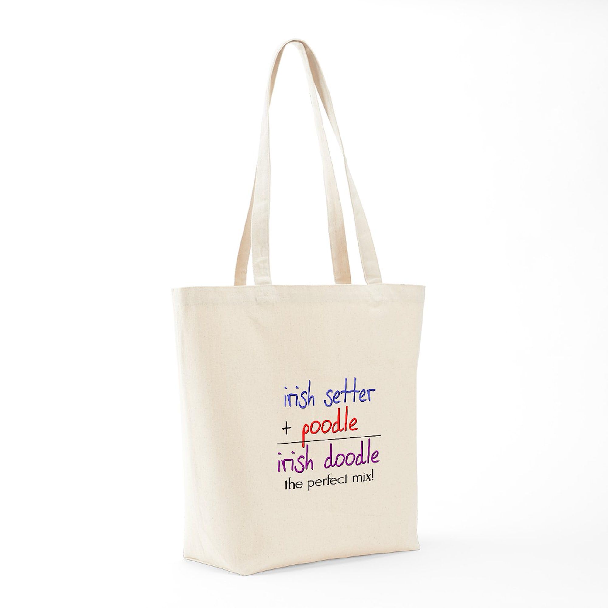 Irish Doodle PERFECT MIX Natural Canvas Tote Bag - Reusable Eco-Friendly Shopping Bag for Groceries, Beach & Daily Use