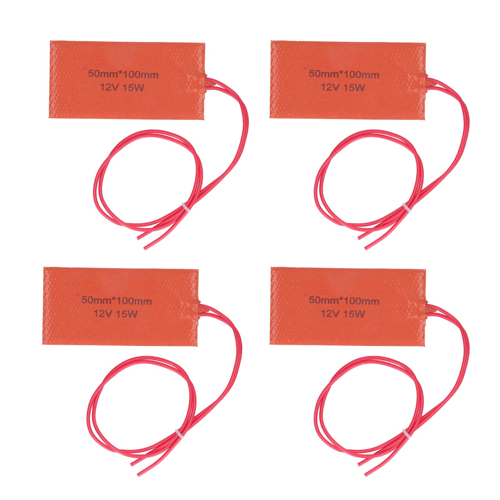 4PCS 12V 15W Flexible Silicone Heating Pad - Electric Heater Mat for Constant Temperature, Replacement Pad for Electric Blankets & Oil Drums - Perfect for Home Heating, DIY Projects, and Industrial Applications