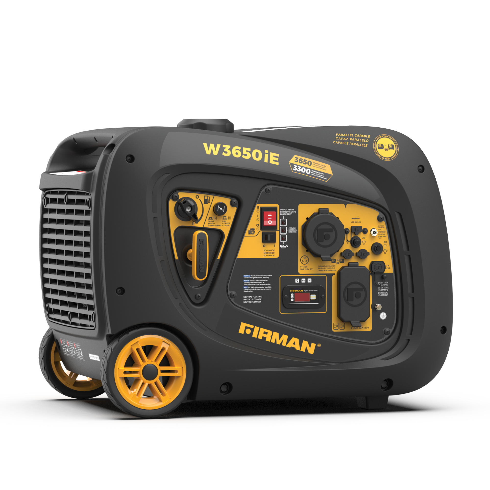 3650W Portable Inverter Generator with Electric Start - Quiet, Reliable Power for Camping, RV Trips & Home Backup