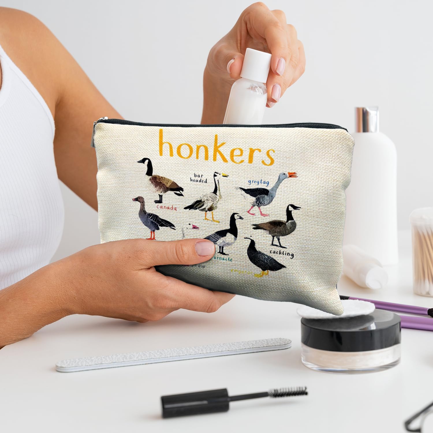 Funny Woodpecker Makeup Bag for Women - Perfect Bird Watching Gift for Bird Lovers