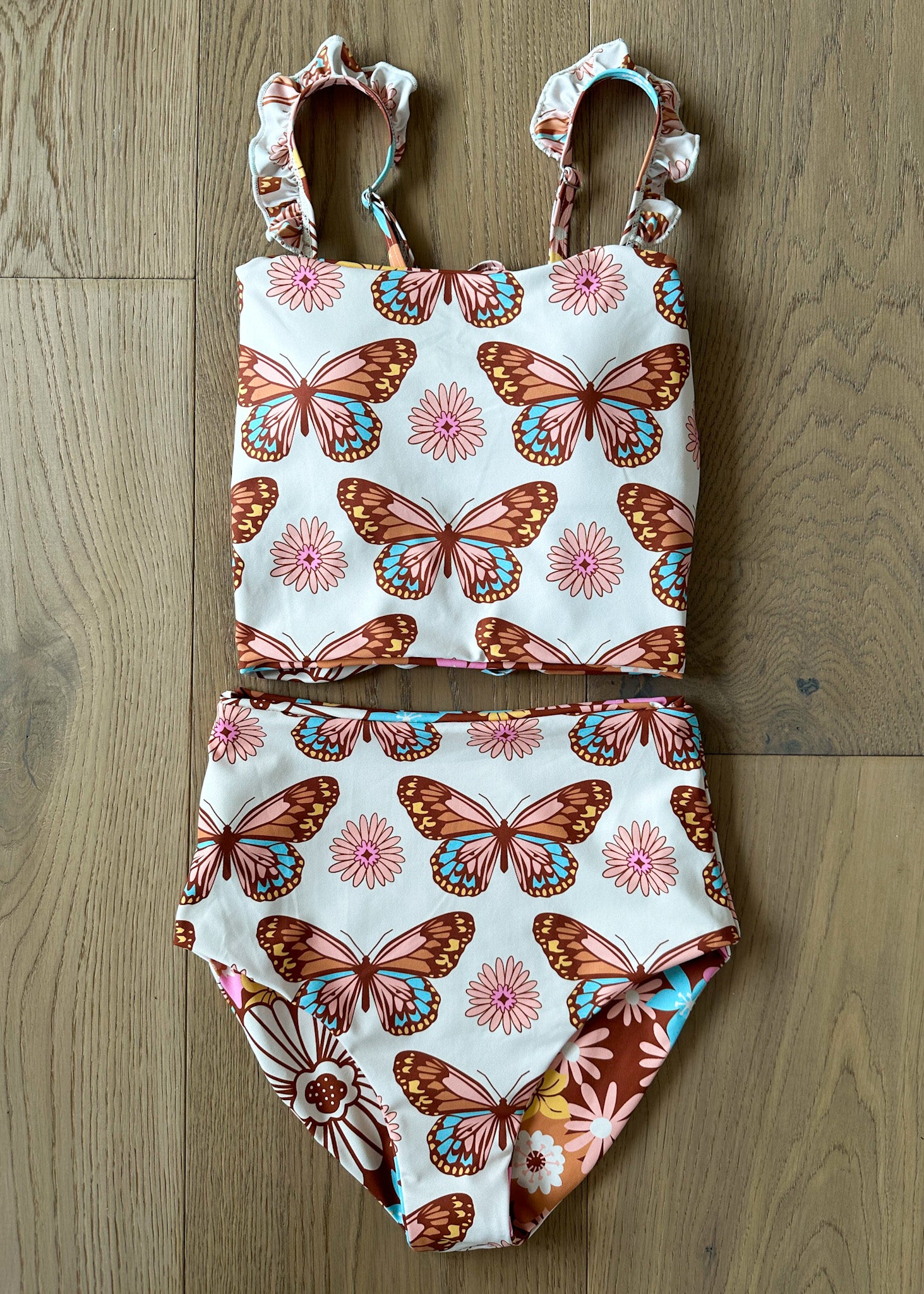 Skylee Butterfly Reversible Tankini Swimsuit for Women - $48 | Two-Piece Bathing Suit for Beach, Pool & Summer Vacations