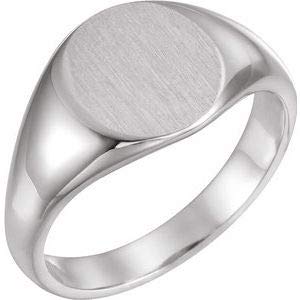 Diamond2Deal 925 Sterling Silver 12mm Men's Signet Ring - Brush Finish, Size 10 - Perfect for Weddings, Gifts & Everyday Wear