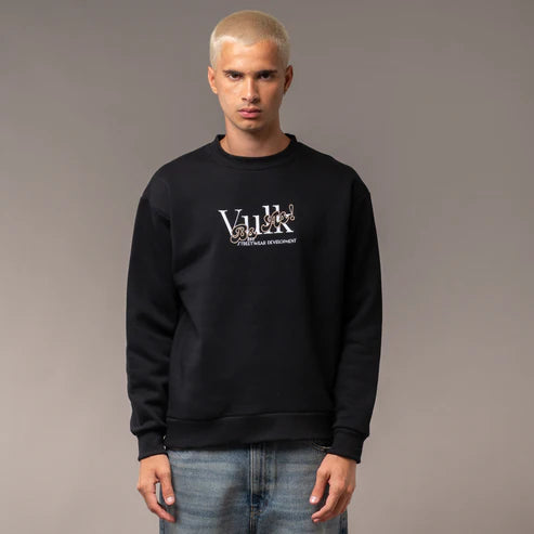 Unisex Vulk Billboard Crew Neck Sweatshirt - Black | Comfortable & Stylish Pullover for Casual Wear, Street Fashion & Everyday Outfits