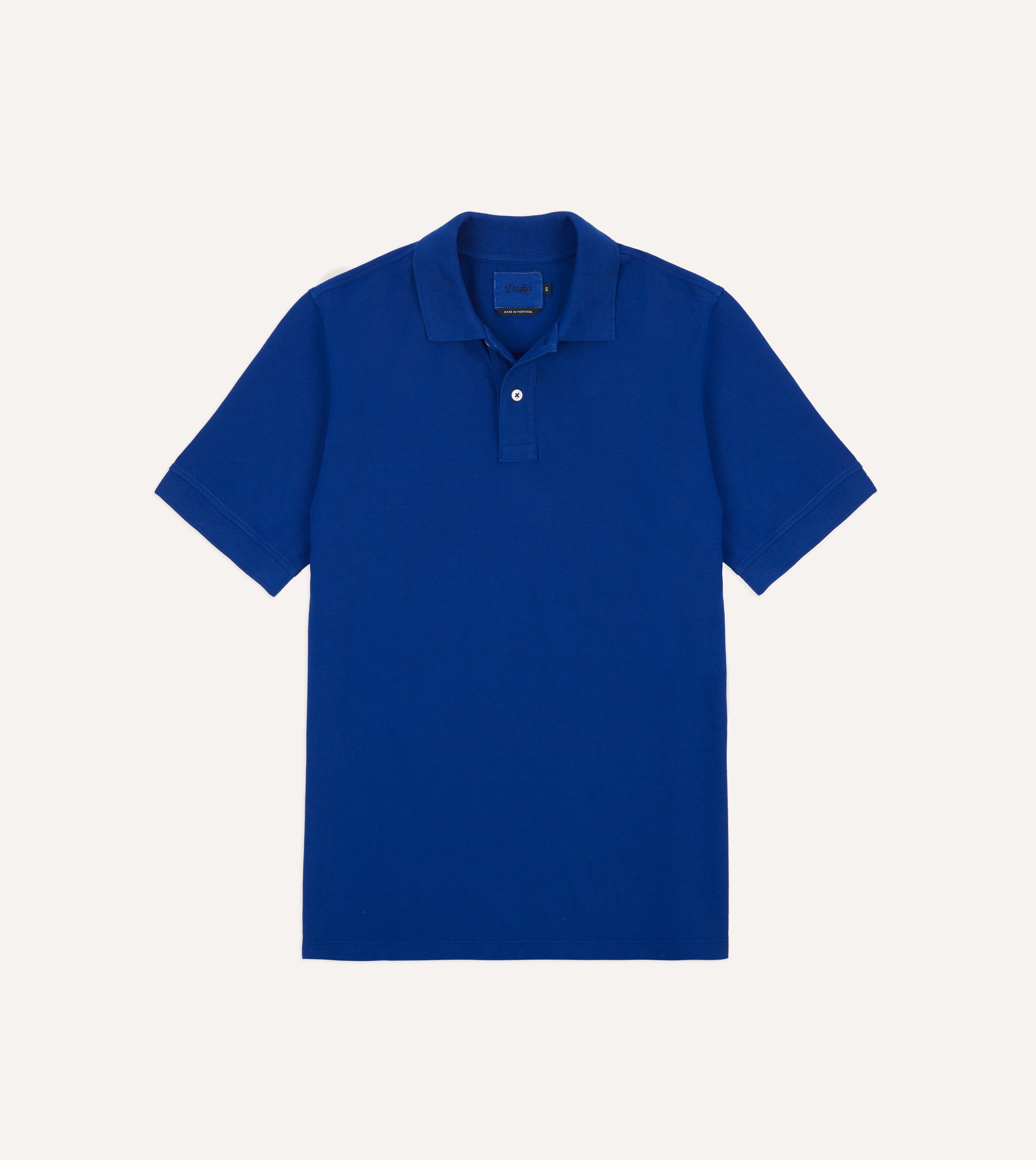 Premium Blue Piqué Cotton Polo Shirt for Men - Breathable & Comfortable Casual Wear - Perfect for Golf, Office & Summer Outings